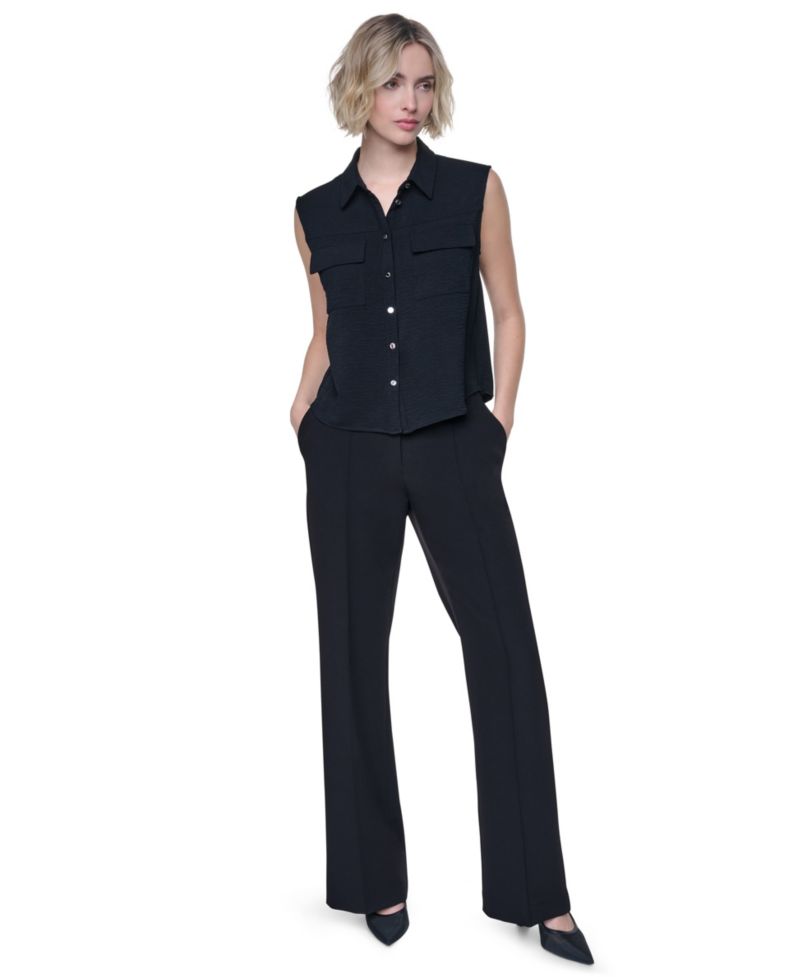 Women's Washer Collared Top