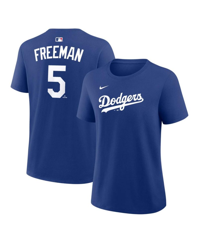 Women's Freddie Freeman Royal Los Angeles Dodgers Name and Number T-Shirt