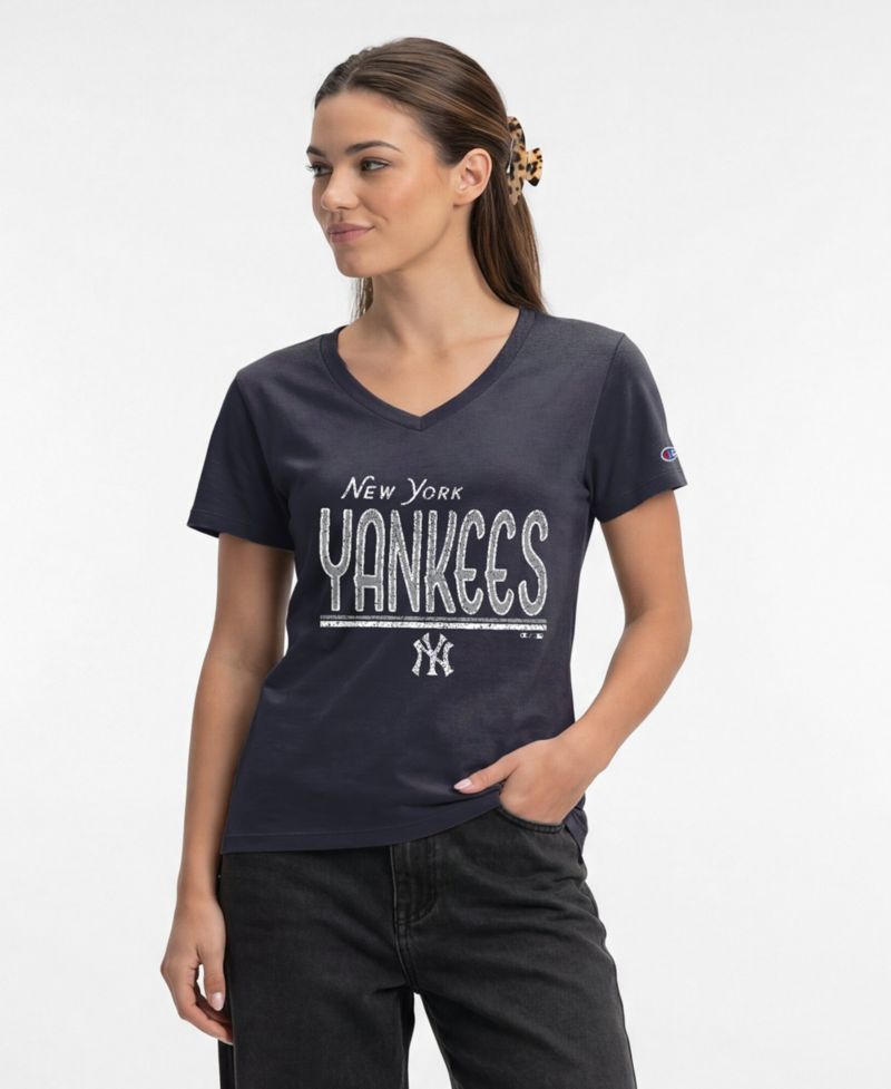 Women's New York Yankees Core V-Neck Classic Fit T-Shirt
