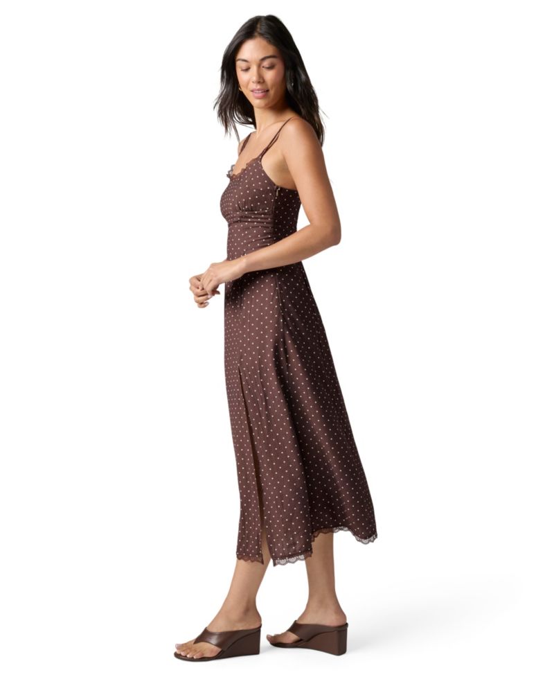 Junior's Scoop Neck Midi Slip Dress