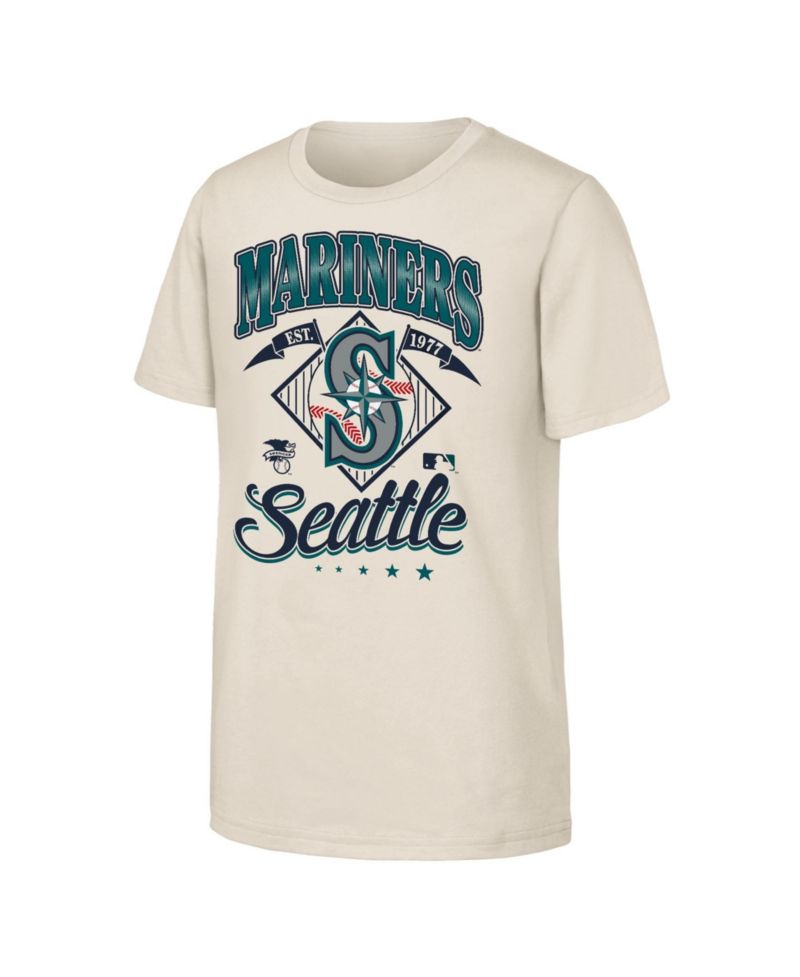 Big Boys and Girls Natural Seattle Mariners Triple Hit T-Shirt