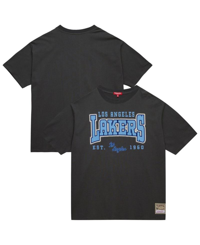Women's Charcoal Los Angeles Lakers Hardwood Classics Oversized Boyfriend T-Shirt