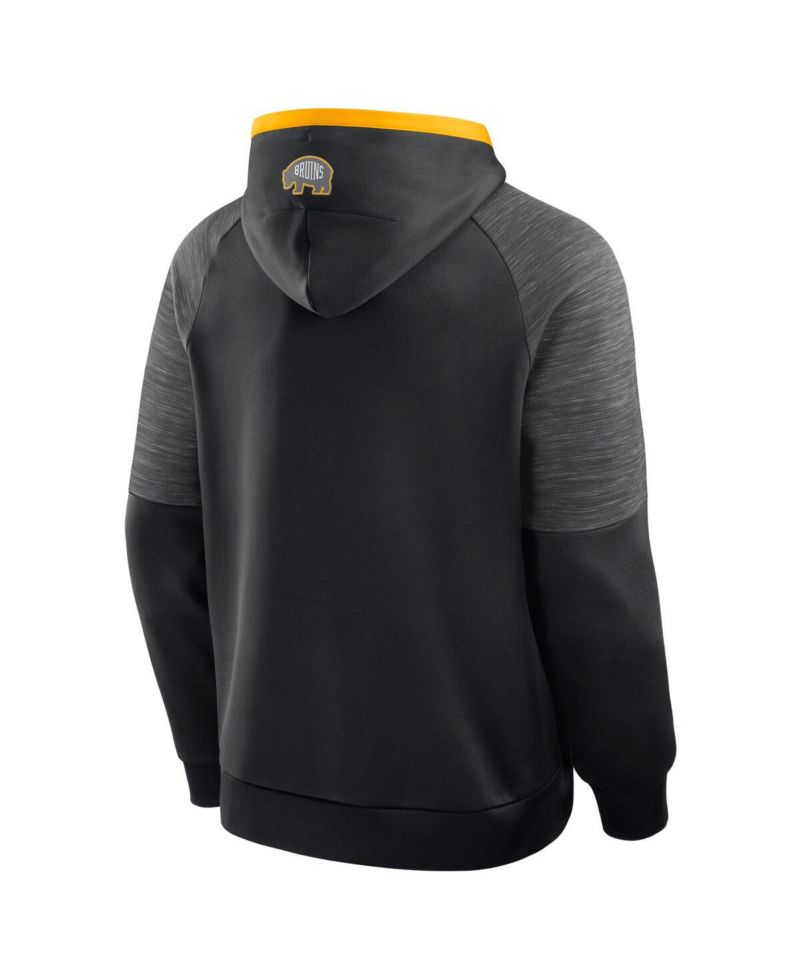 Men's Black Boston Bruins Goaltender Defender Pullover Hoodie