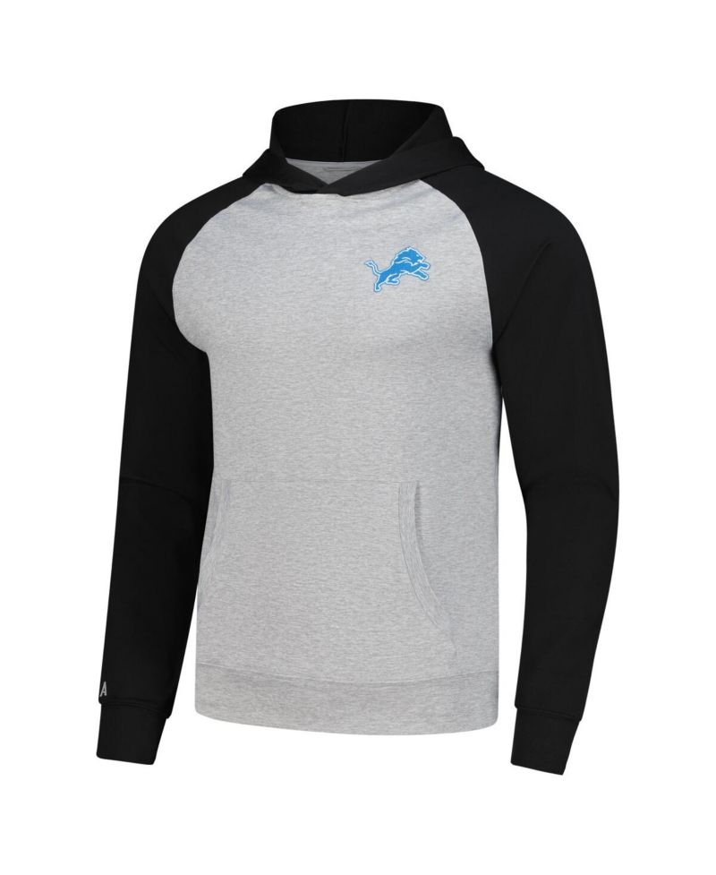 Men's Heather Gray/Black Detroit Lions Urgent Pullover Hoodie