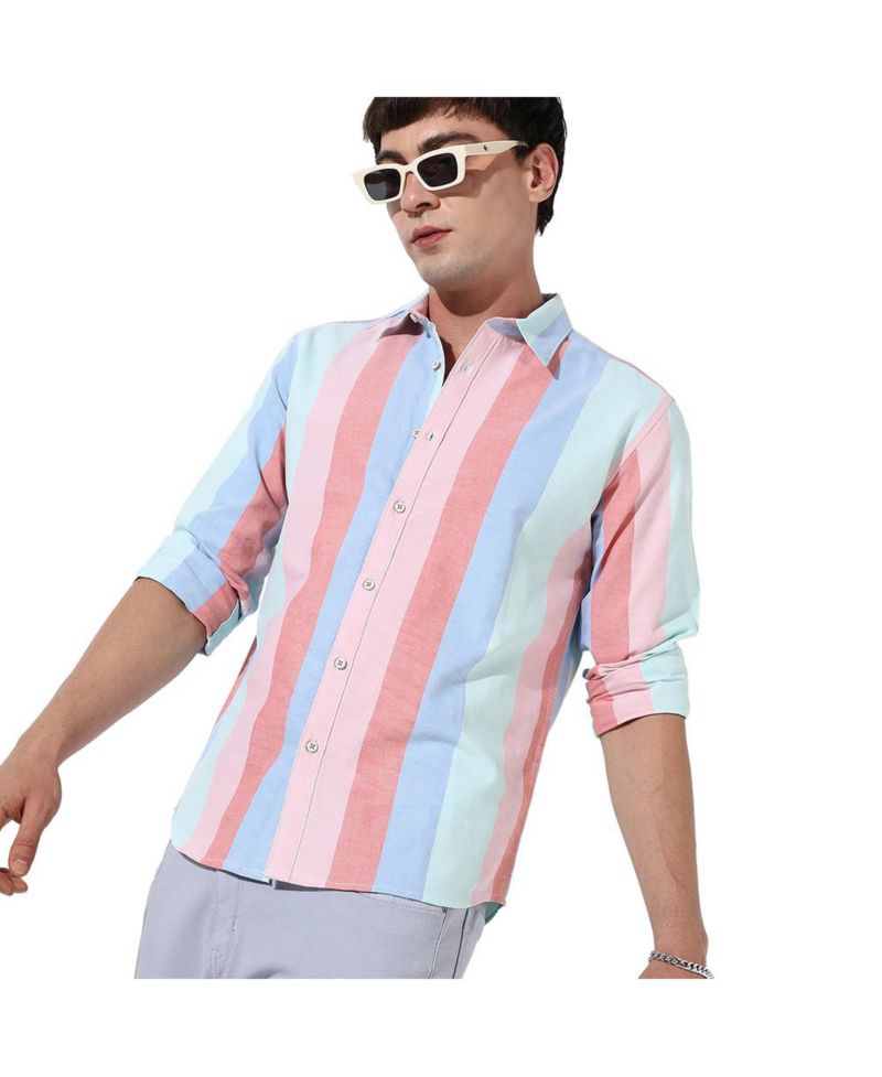 Men's Multicolour Roman Striped Shirt