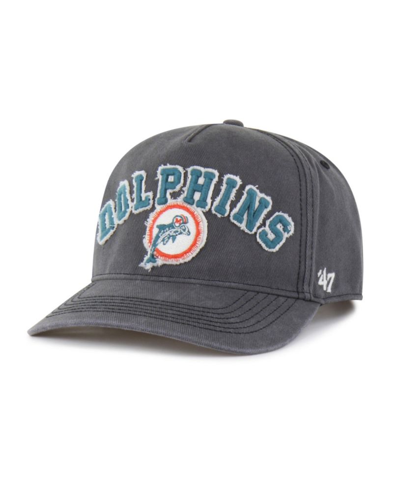 Men's Charcoal Miami Dolphins Throwback Calderwood Well Worn Hitch Adjustable Hat