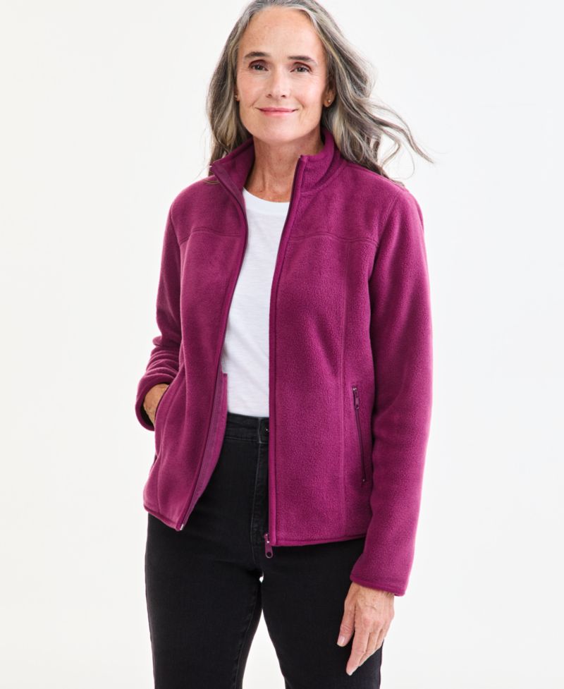 Petite Polar Fleece Zip-Front Jacket