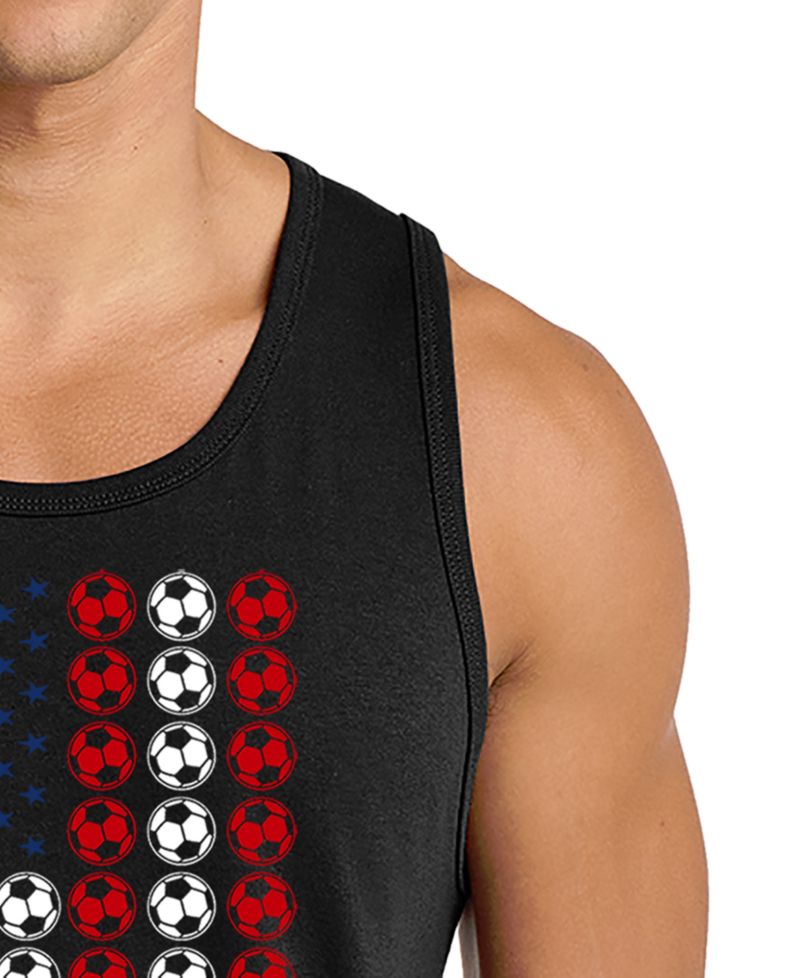 Men's Soccer Ball American Flag Graphic Tank Top