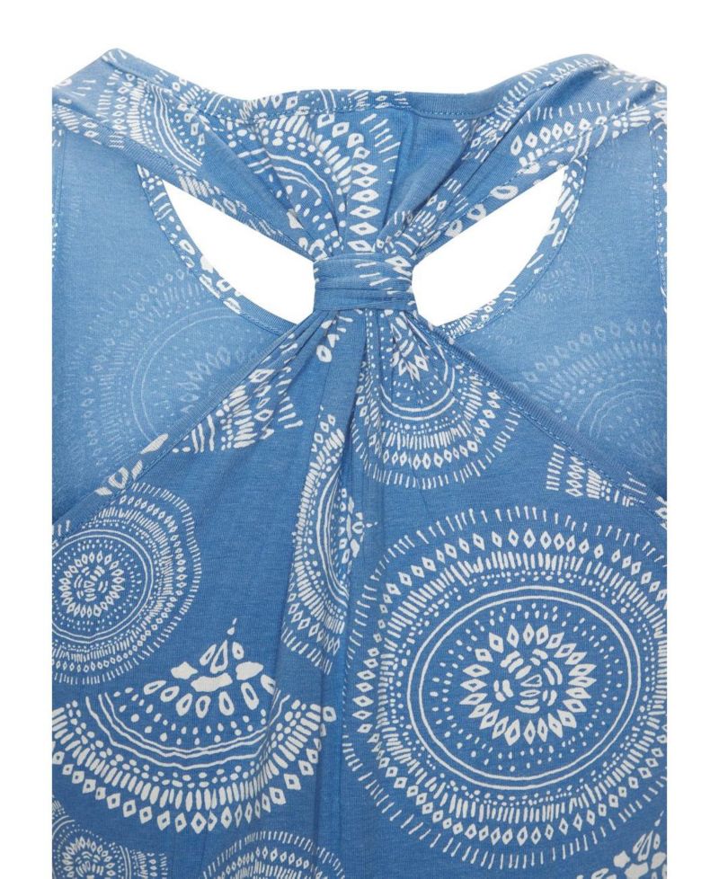 Women's Printed Racerback Scoop-Neck Midi Dress
