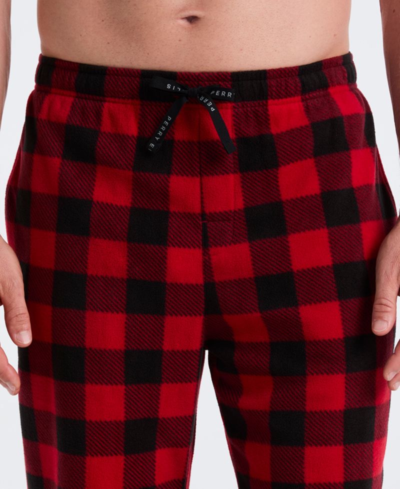 Men's Fleece Buffalo Plaid Print Sleep Pants