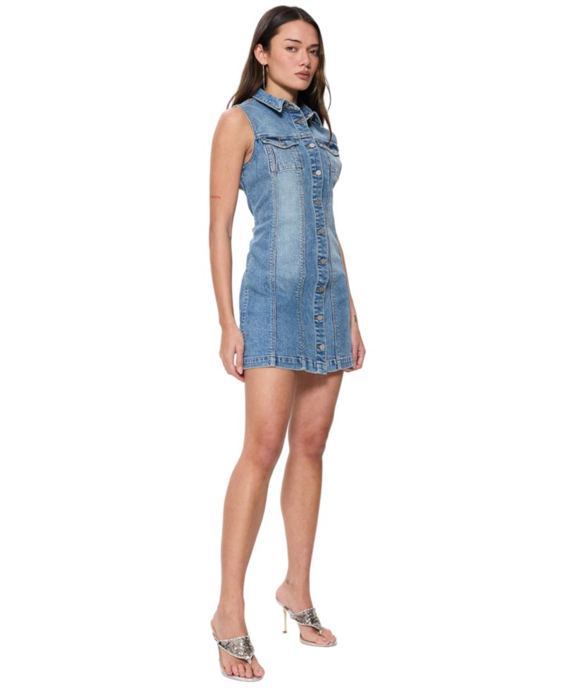 Women's Sleeveless Button-Up Dress