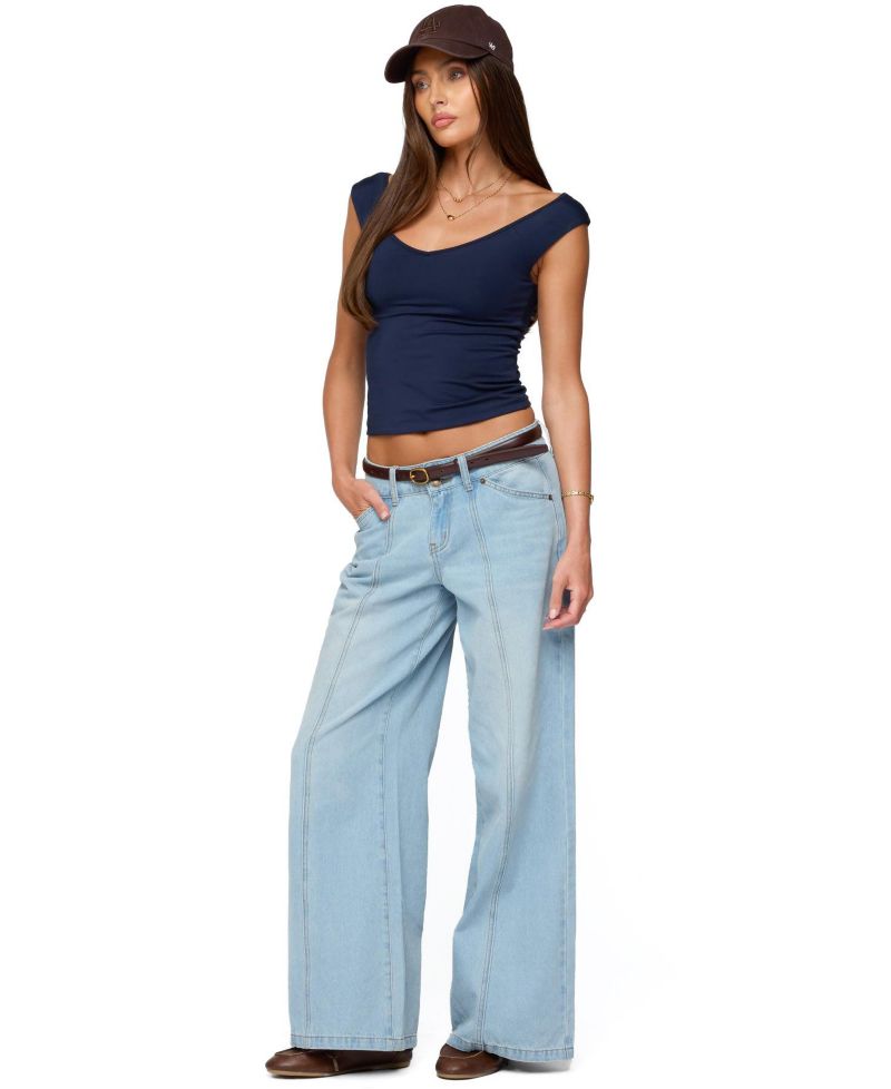Women's Angeline Wide V Neck Top