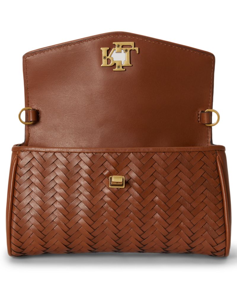 Turn-Lock Woven Leather Wristlet