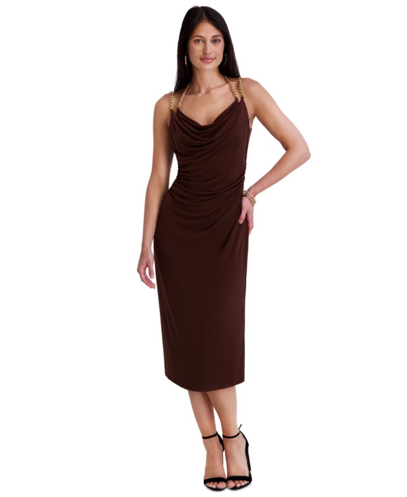 Women's Jersey Midi Cowl Neck Dress