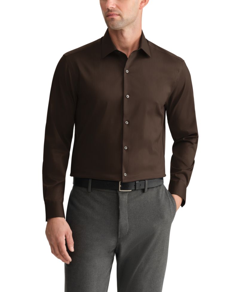 Men's Wrinkle Stretch Square Cuff Dress Shirt