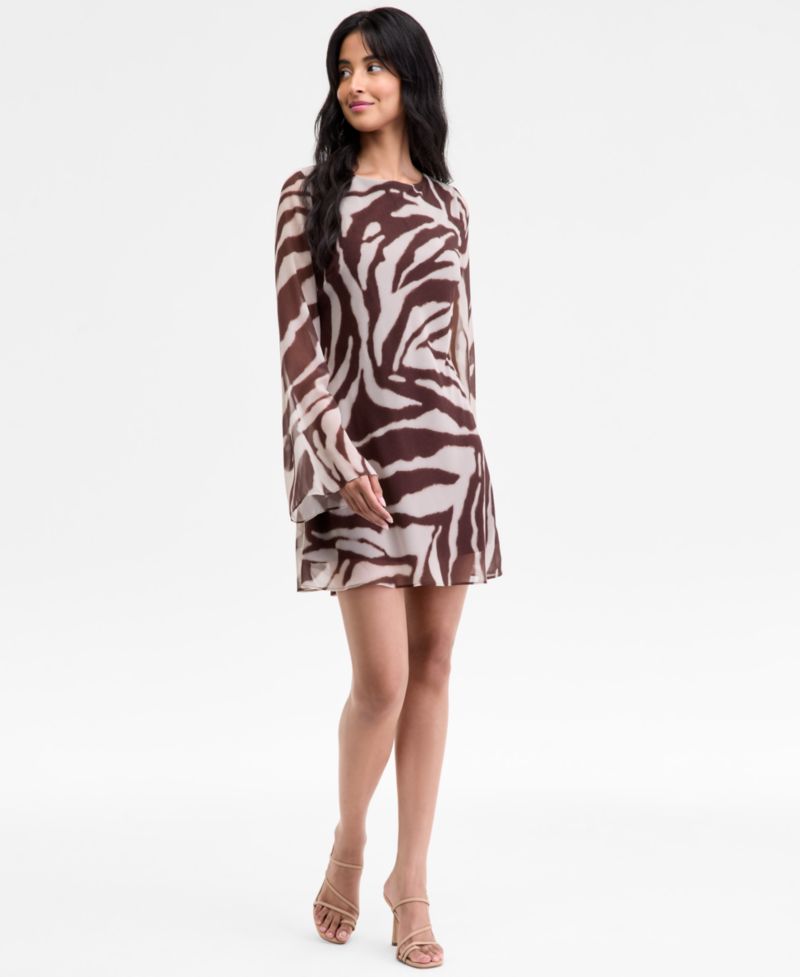 Juniors' Zebra-Print Mini Dress