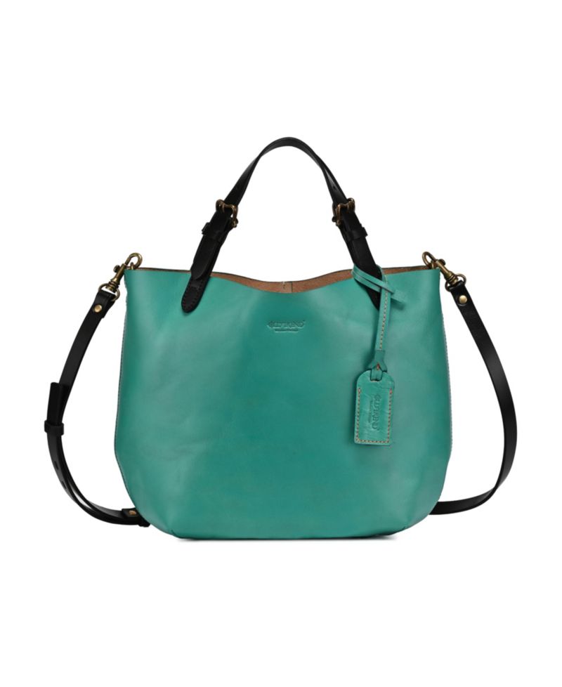 Dip Dye Mini Leather Crossbody Tote Bag