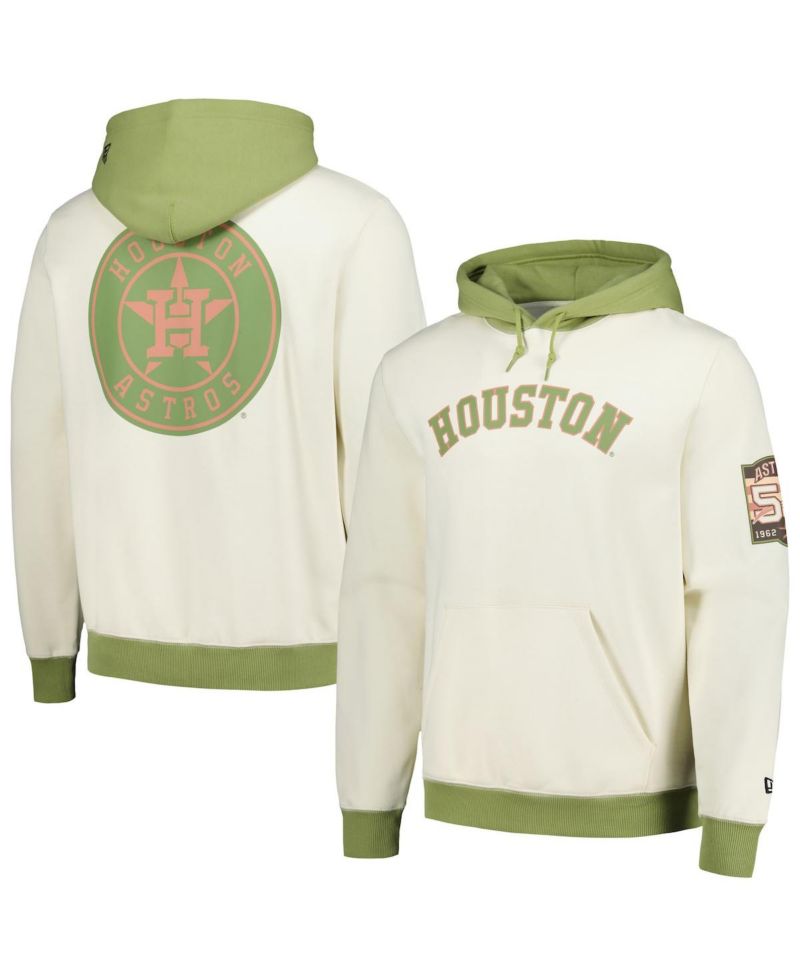 Men's Cream/Green Houston Astros Color Pop Pullover Hoodie
