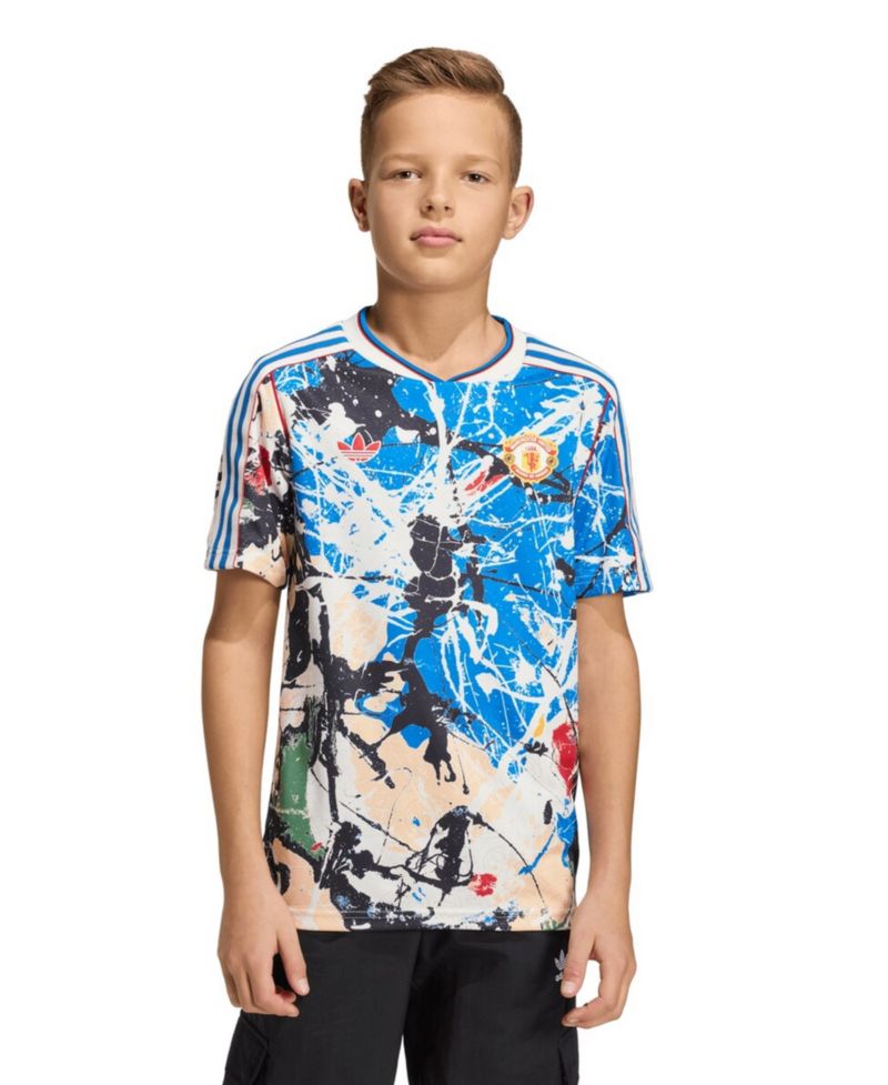 Big Boys and Girls Blue Manchester United X Stone Roses Replica Jersey
