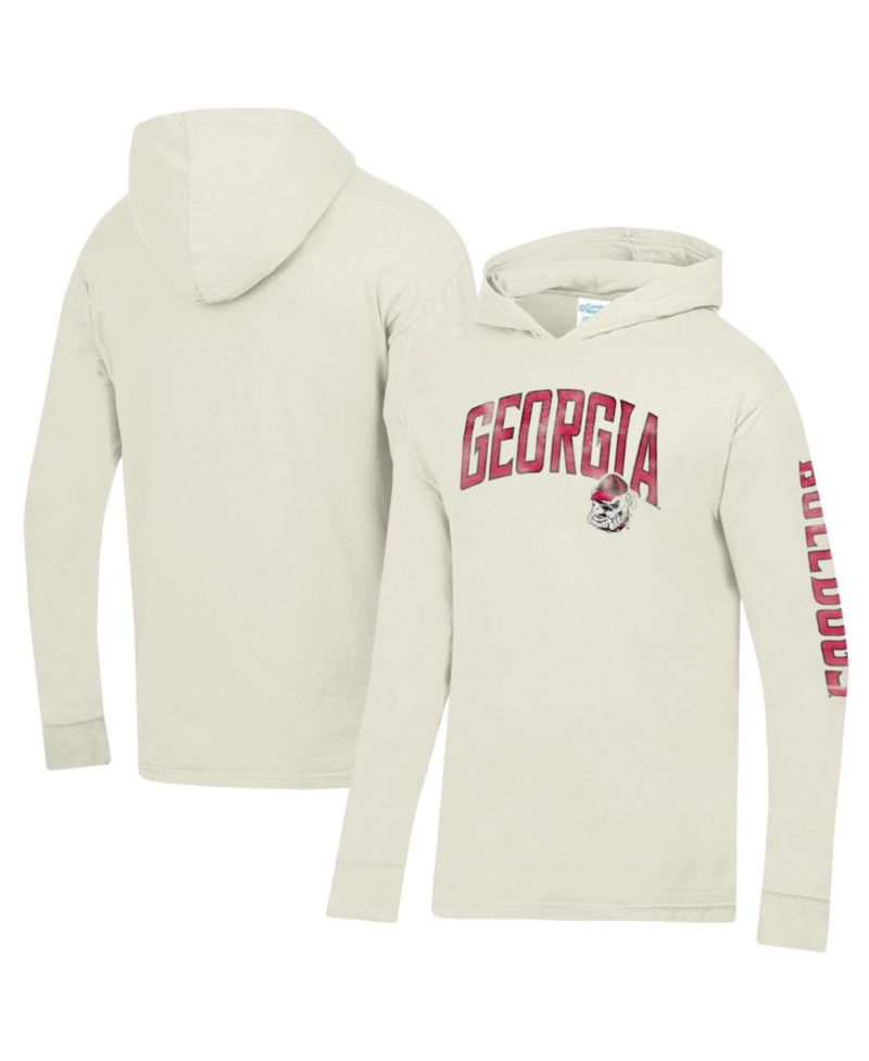 Men's Cream Georgia Bulldogs Long Sleeve Hooded T-Shirt