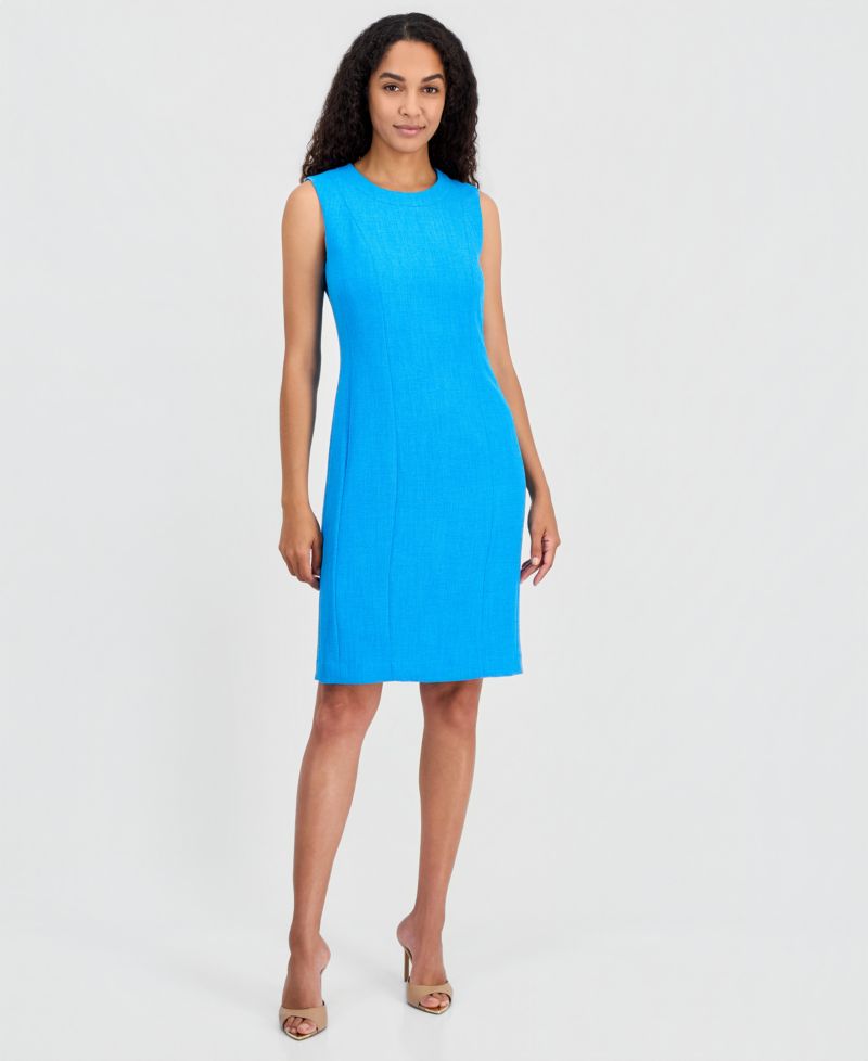 Women's Sleeveless Textured Sheath Dress