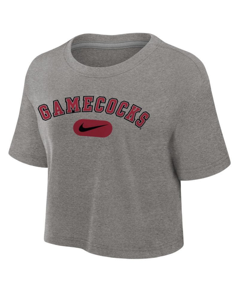 Women's Gray South Carolina Gamecocks Dri-FIT Cropped T-Shirt