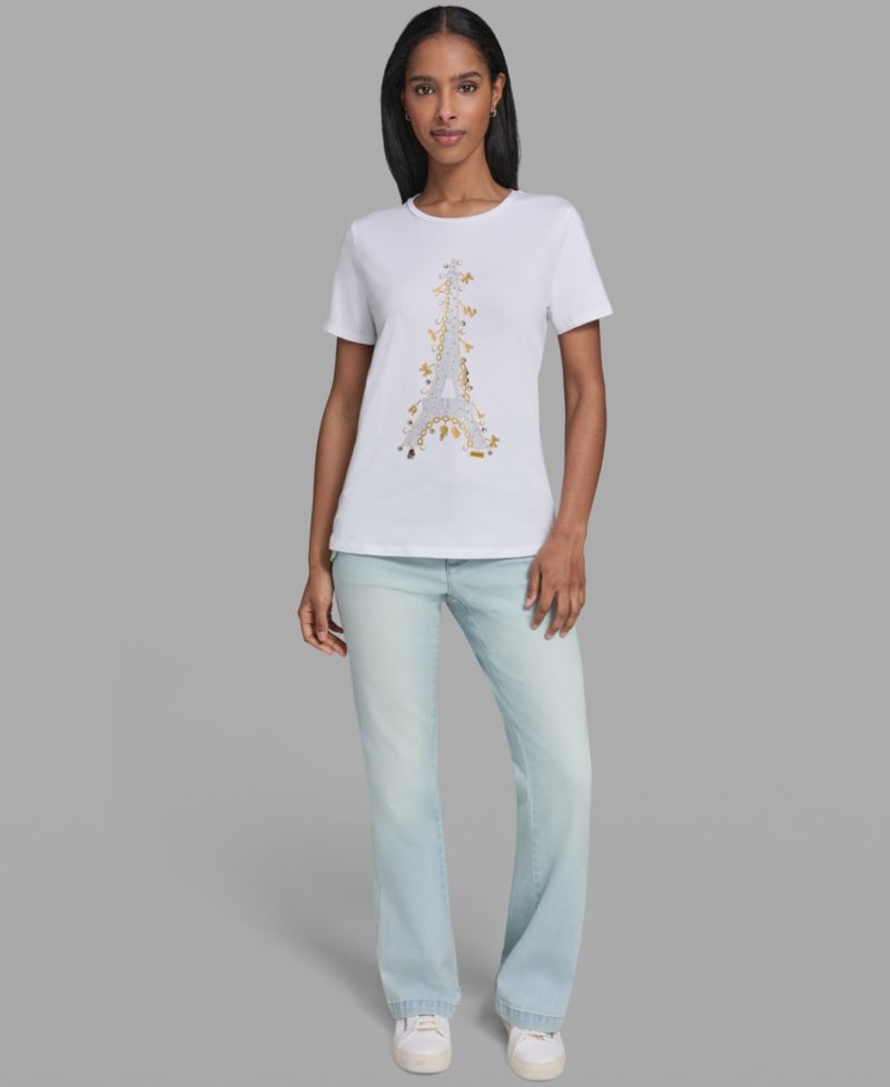 Women's Eiffel Tower Logo Short-Sleeve T-Shirt