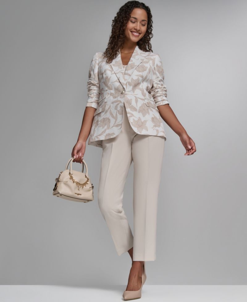 Women's 3 Pocket Floral Printed Notch Lapel Blazer