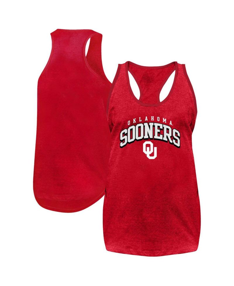 Women's Crimson Oklahoma Sooners Plus Size Arch Tank Top