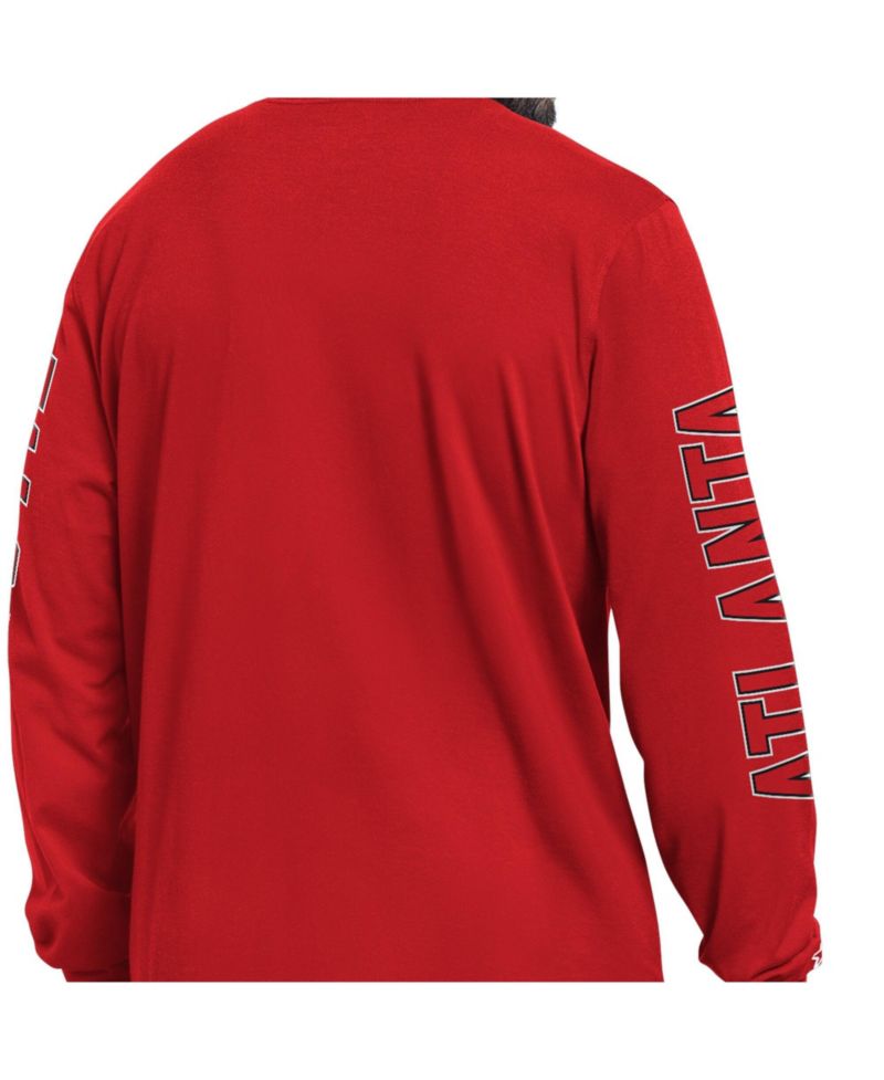 Men's Red Atlanta Falcons Clutch Hit II Long-Sleeve T-Shirt