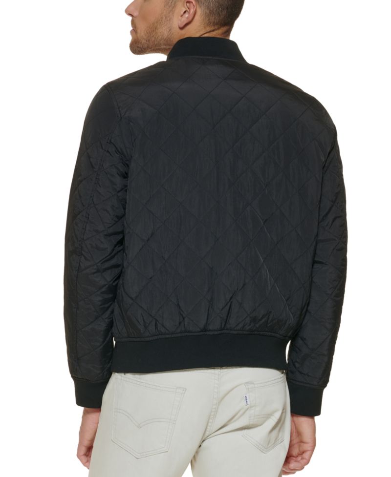 Men's Regular-Fit Diamond-Quilted Bomber Jacket