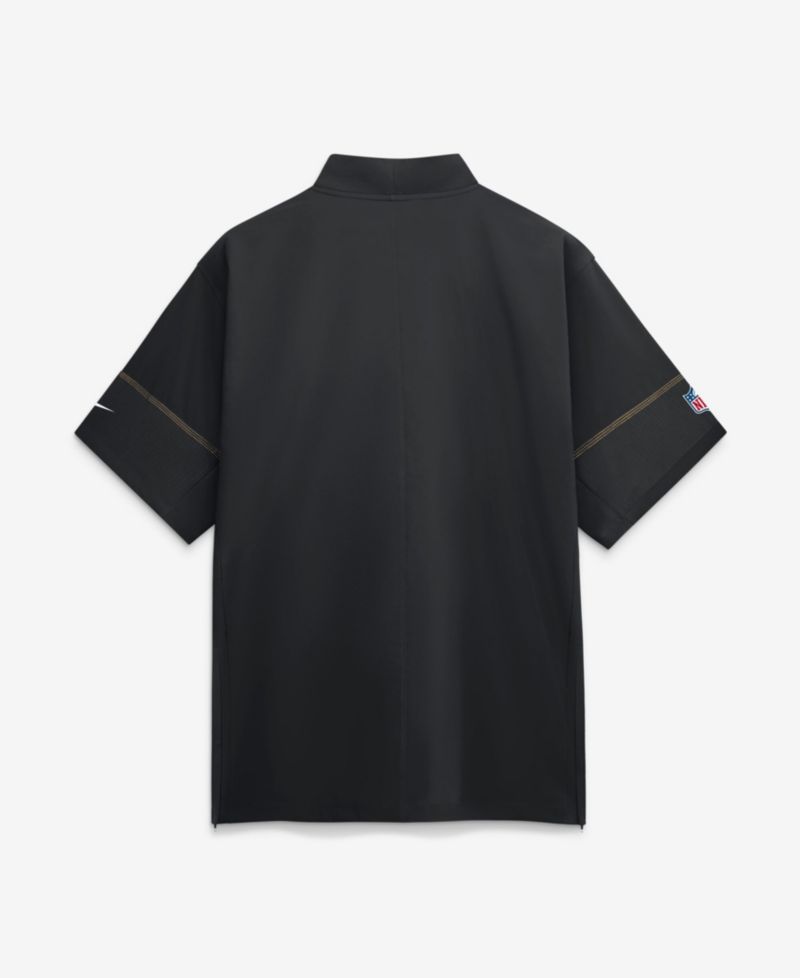 Men's Black San Francisco 49ers Sideline Short Sleeve Quarter-Zip Coaches Jacket