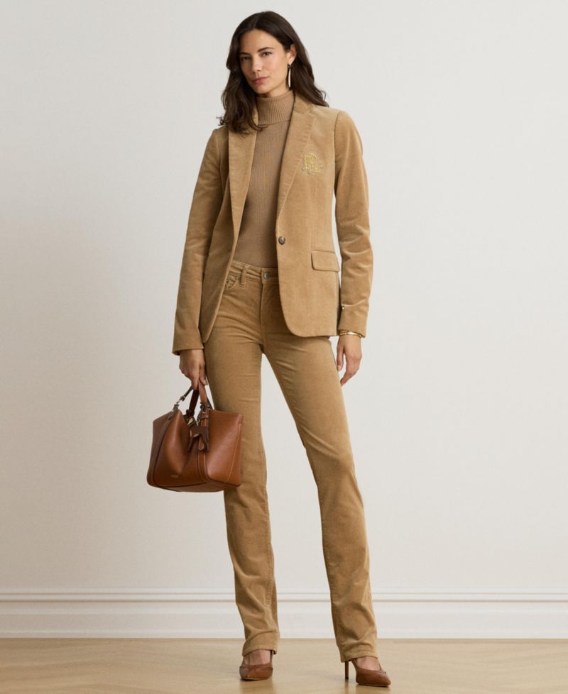 Women's Corduroy Single-Button Blazer