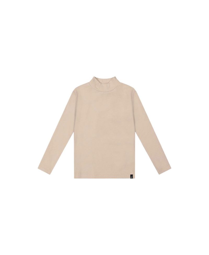 Little and Big Girl 6-14 Brushed Rib Mock Neck Top