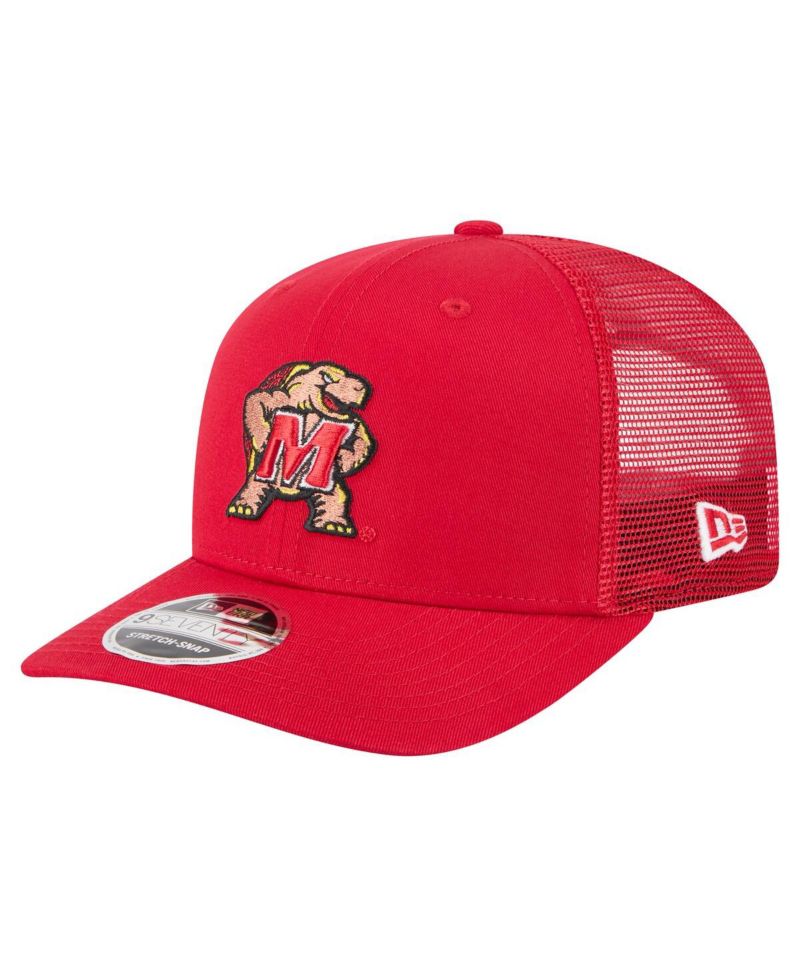 Men's Red Maryland Terrapins Primary 9SEVENTY Trucker Stretch-Snap Hat