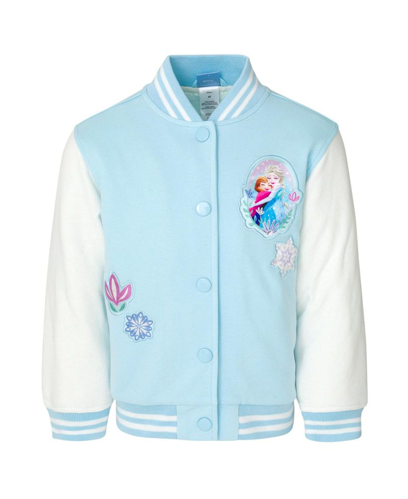 Disney Minnie Mouse Lilo & Stitch Moana French Terry Varsity Bomber Jacket