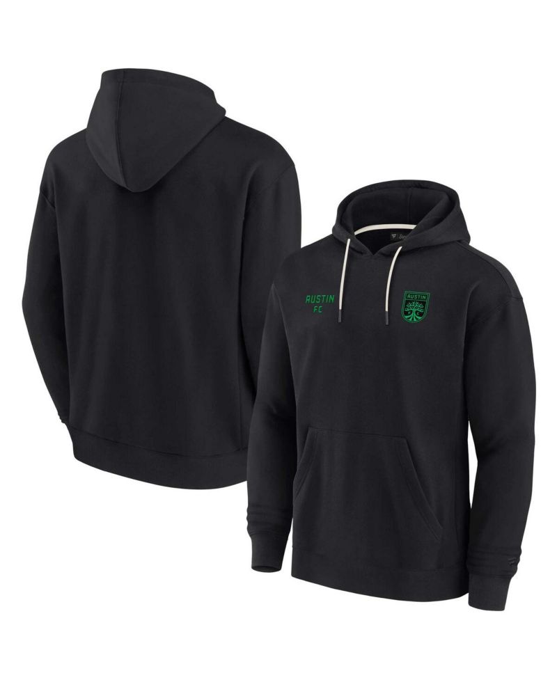 Men's and Women's Black Austin FC Super Soft Fleece Pullover Hoodie