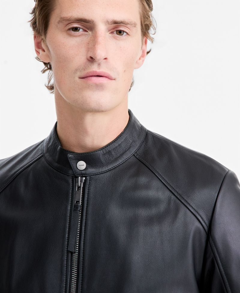 Men's Slim-Fit Biker Leather Jacket
