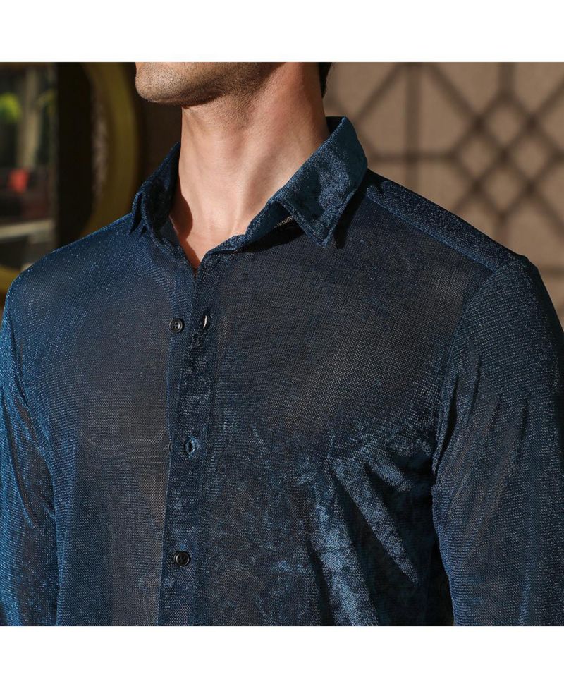 Men's Men 's Solid Velvet Shirt