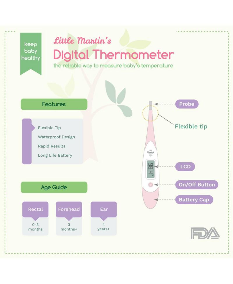 Little Martin's Digital Medical Thermometer for Oral Armpit & Rectal Temperature