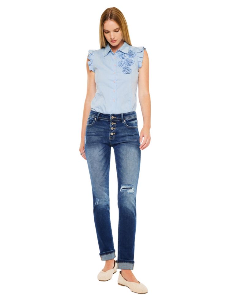 Women's Eternity Mid Rise Skinny Straight Jeans