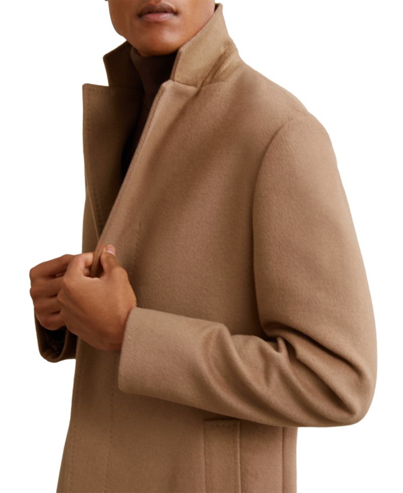 Men's Empire Wool-Blend Single-Breasted Relaxed-Fit Overcoat