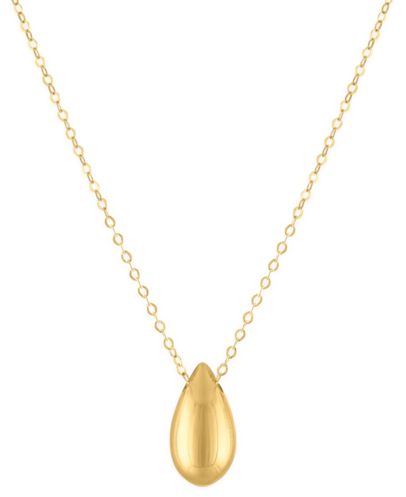 Teardrop Pendant Necklace in 10k Yellow Gold