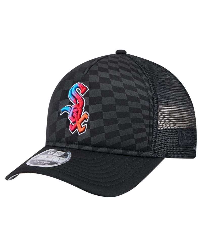 Men's Black Chicago White Sox Gradient 9FORTY A-Frame M-Crown Trucker Adjustable Hat