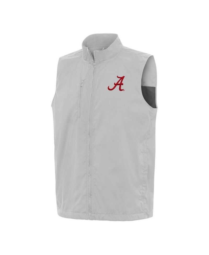 Men's Heather Gray Alabama Crimson Tide Brisk Full-Zip Vest