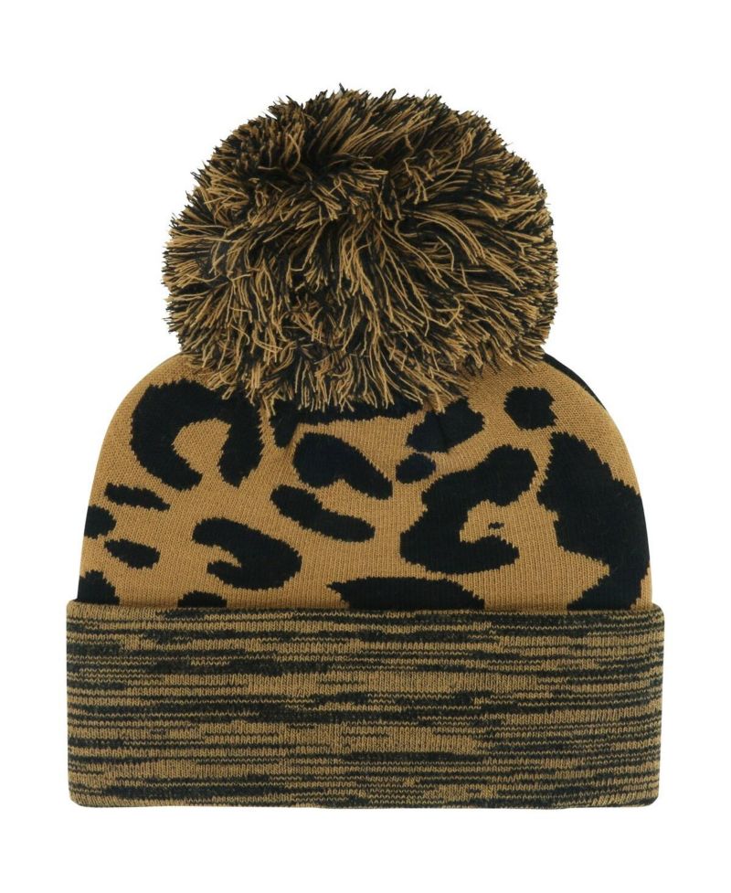 Women's Brown Michigan State Spartans Rosette Cuffed Knit Hat with Pom