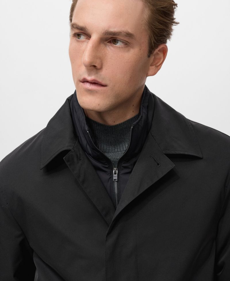 Men's Quilted Water-Repellent Trench Coat