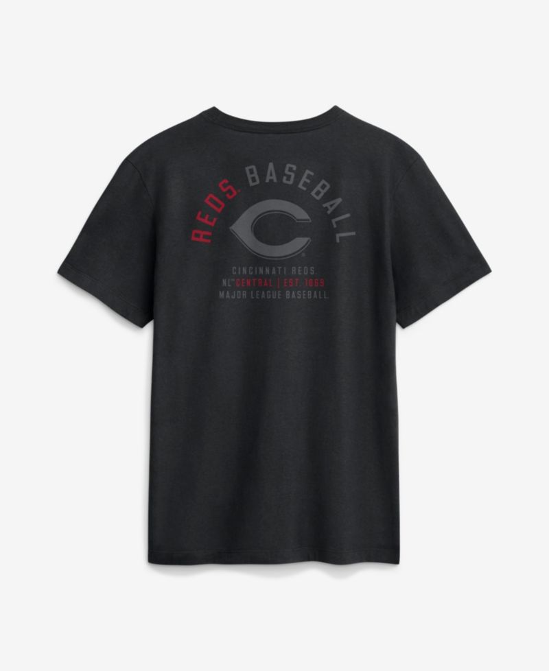 Men's Black Cincinnati Reds Split Logo T-Shirt