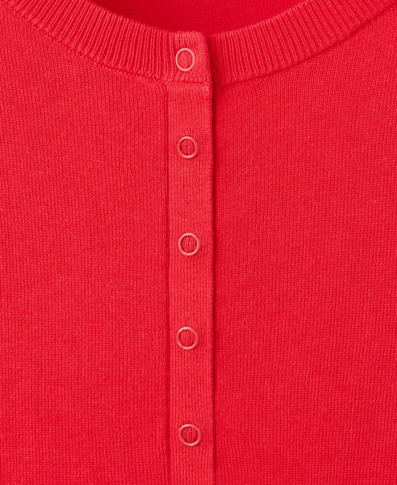 Women's Crew-Neck Short-Sleeve Fine-Knit Sweater