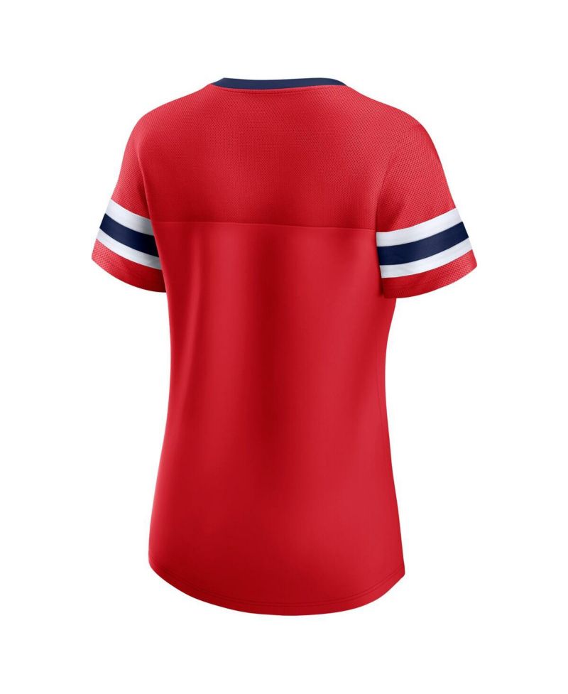 Women's Red Washington Capitals Iconic Athena Lace-Up T-Shirt